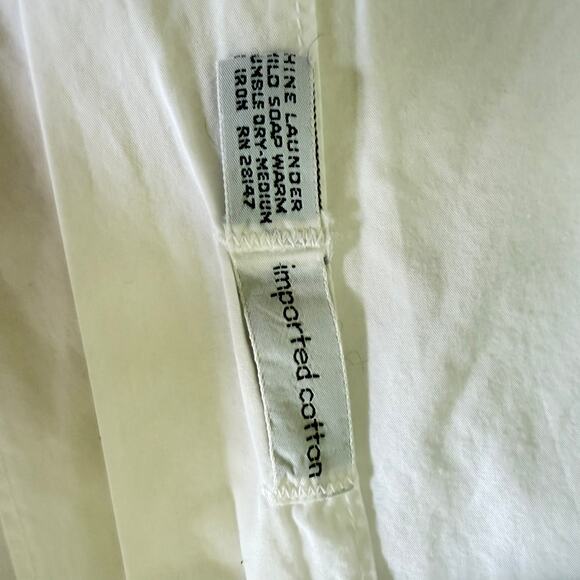 Vintage Outletters Victorian Blouse – White Cotton High Neck Button Back - Picture 6 of 6